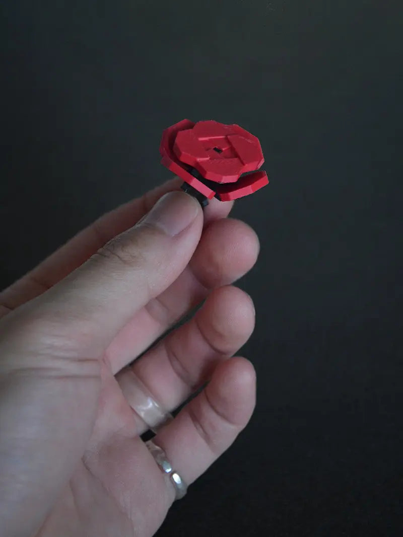 Quick-assemble Red Rose | 3D Printed Toy Footnote Accessories Co.