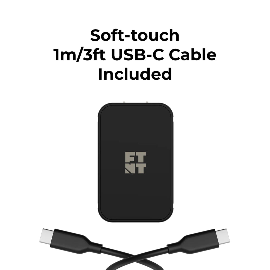 30W USB-C Compact Power Adapter (Soft-touch 1m/3ft USB-C Cable Included) Footnote Accessories Co.
