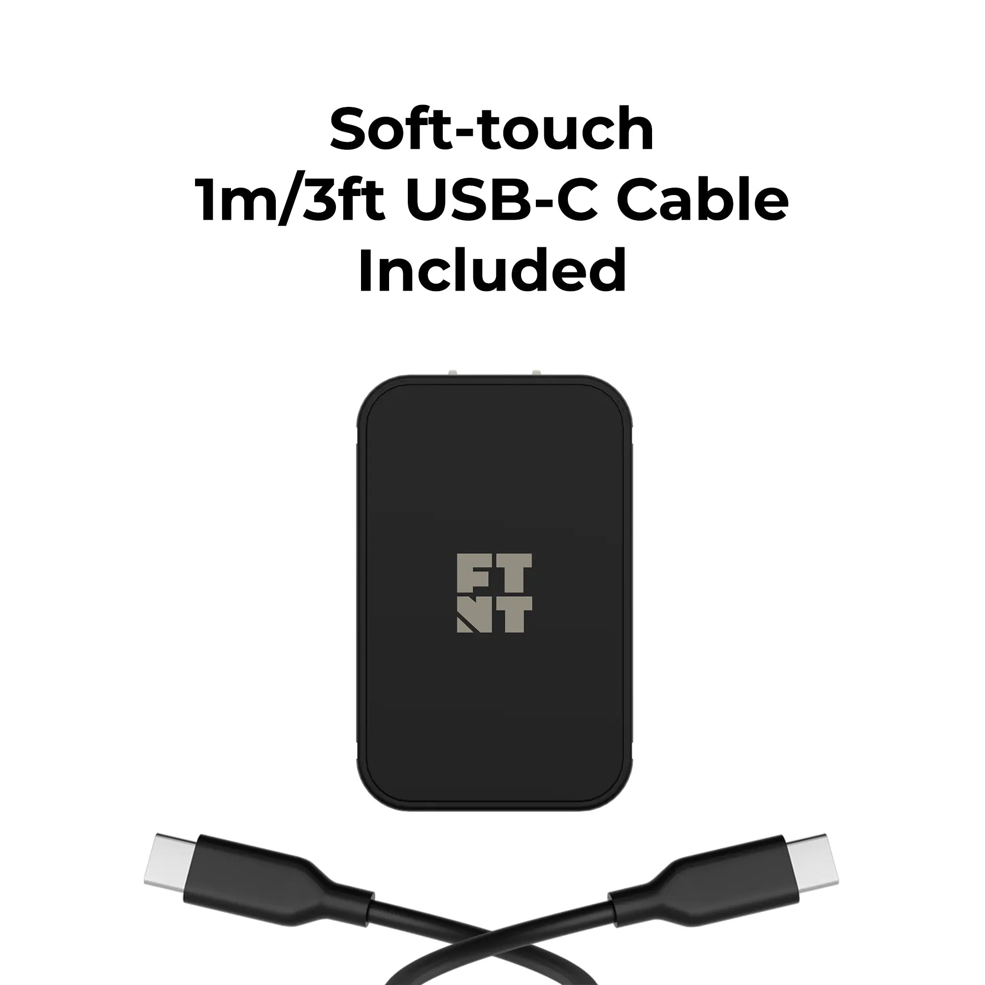 30W USB-C Compact Power Adapter (Soft-touch 1m/3ft USB-C Cable Included) Footnote Accessories Co.
