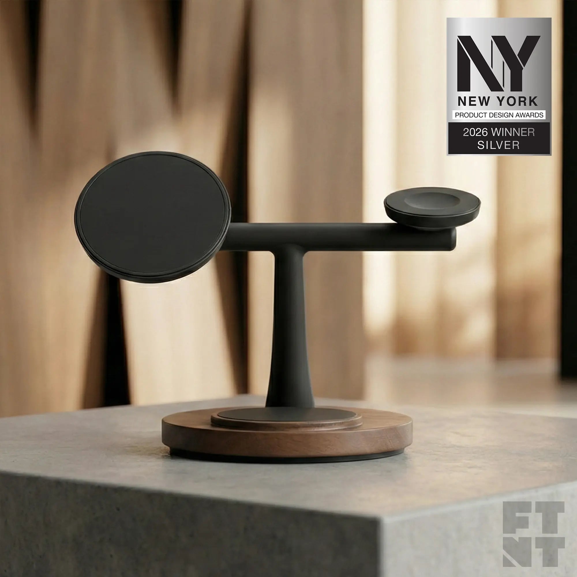 ZenStand 3-in-1 Wood MagSafe charger (with USA/CAN 30W GaN power adapter) - Footnote Accessories Co.