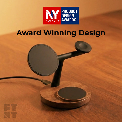 ZenStand 3-in-1 Wood MagSafe charger (with USA/CAN 30W GaN power adapter) - Footnote Accessories Co.